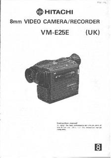 Hitachi VM E 25 E manual. Camera Instructions.